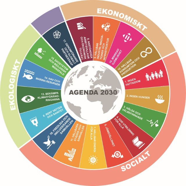 Agenda 2030 visualiserat i ett hjul