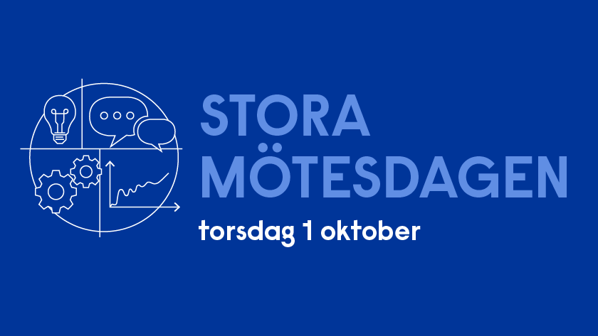 illustration med rubrik och datum Stora Mötesdagen 1 okt