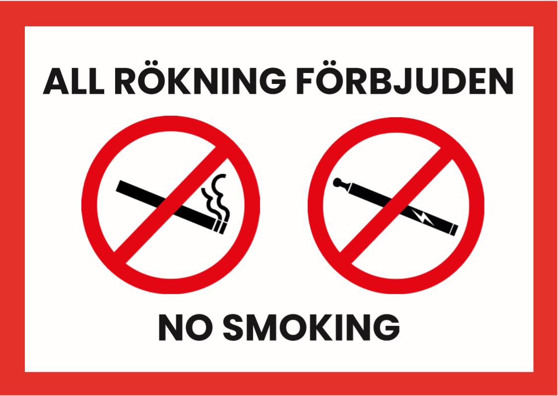 Bild visar skylt om rökning förbjuden
